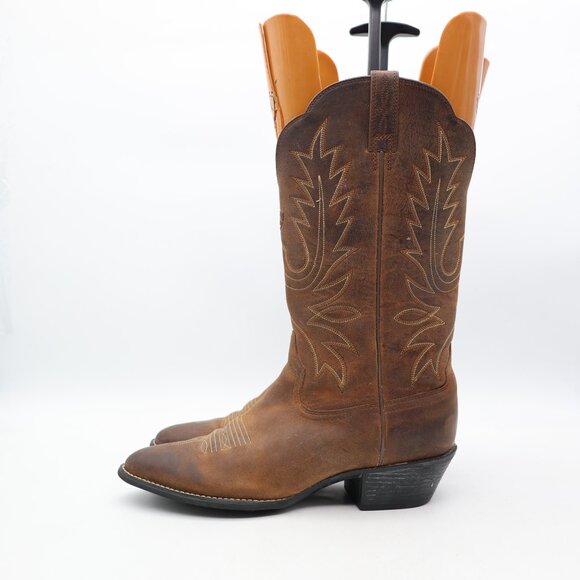 Ariat Heritage R Toe Western Boots Women's Size 8.5 C Brown Leather Cowboy - Picture 4 of 9